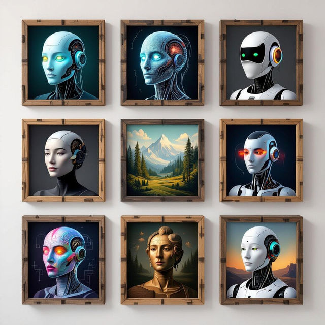 Wood Framed Pictures - AI Generated Art gallery