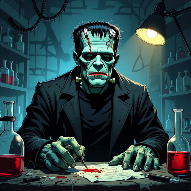 Frankenstein Drawings - AI Generated gallery