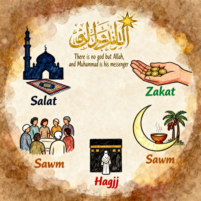 Five Pillars of Islam Drawings - AI Generated gallery