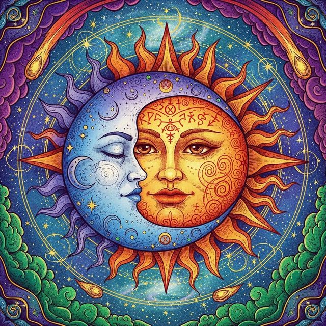 Explore AI-Generated Sun and Moon Drawings gallery