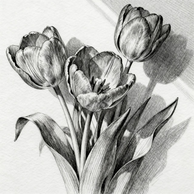 Tulip Bouquet Drawing gallery