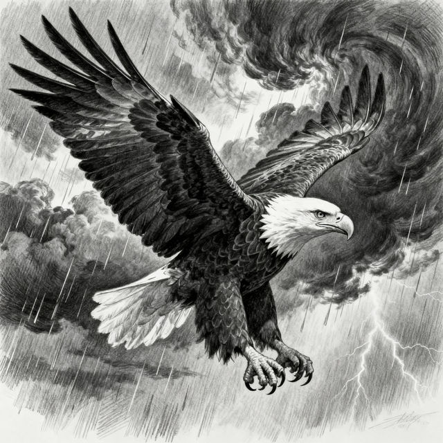 Eagles Drawing - AI Generated Art gallery