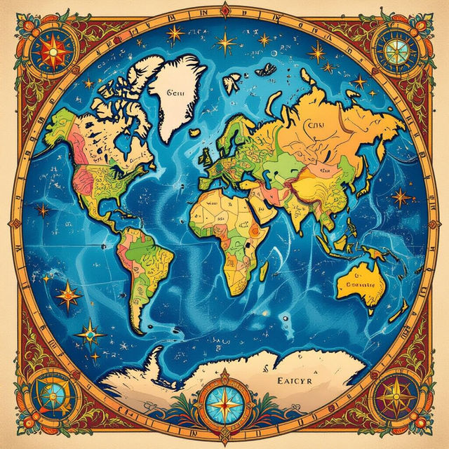 Image Of World Map - Generated By AI gallery