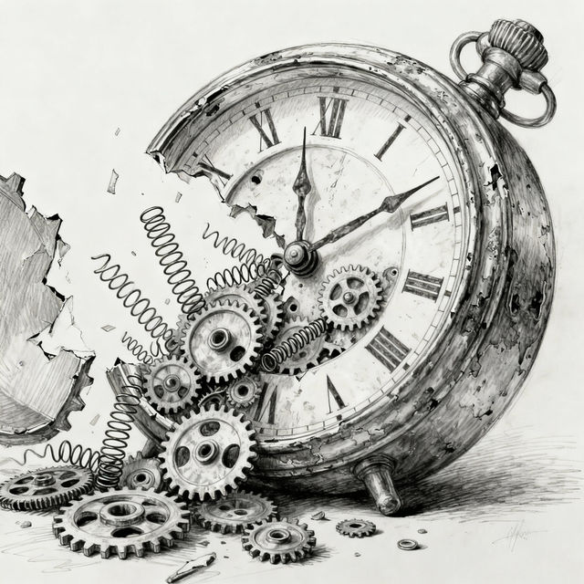 Meaningful Broken Clock Drawings gallery