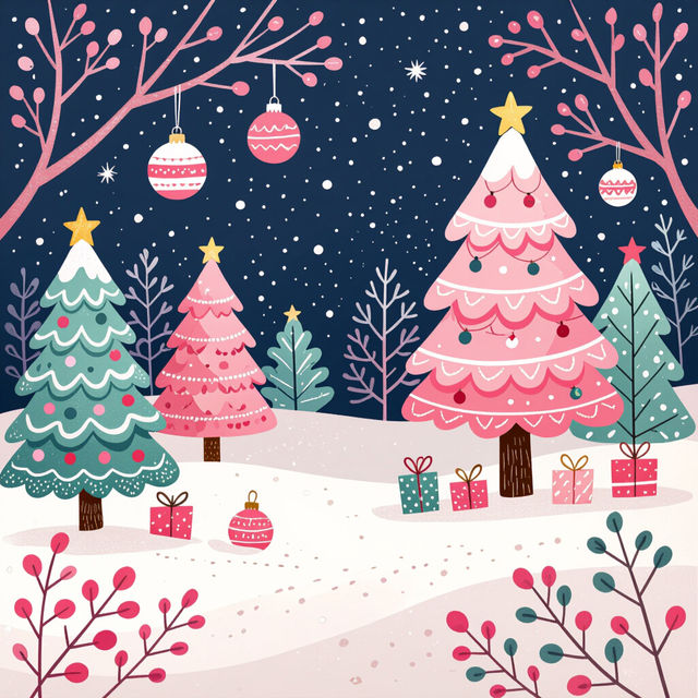 Cute Pink Christmas Wallpapers gallery