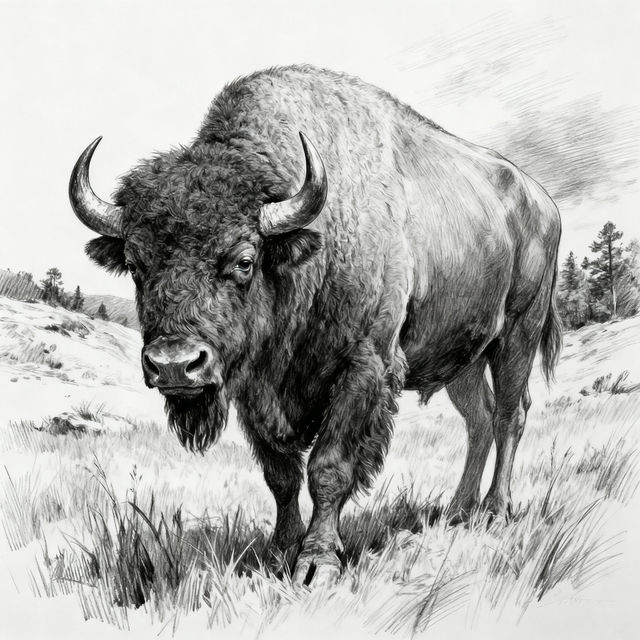 Buffalo Drawings - AI Generated gallery