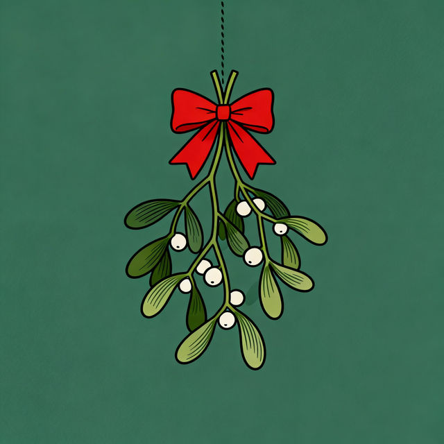 Easy Mistletoe Drawings gallery