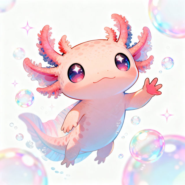 Cute Anime Axolotl Drawings - Made With AI gallery