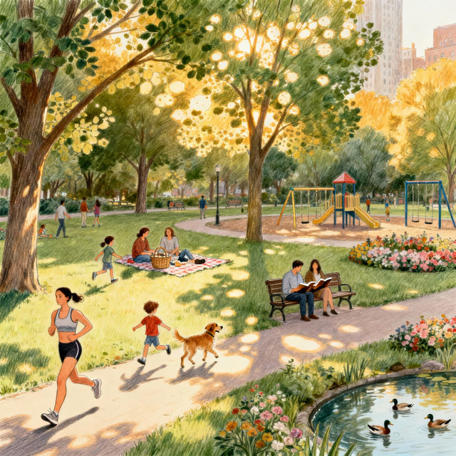 Drawing Of A Park gallery