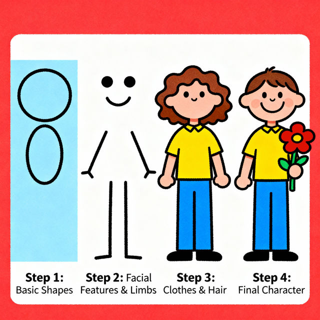 Easy Step-by-Step Drawings of People gallery