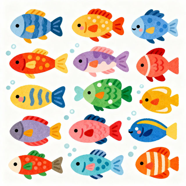 Cute Fish Drawings - Made With AI gallery