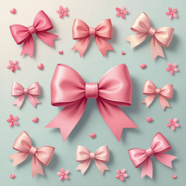 Cute Pink Bows Wallpaper - Made With AI gallery