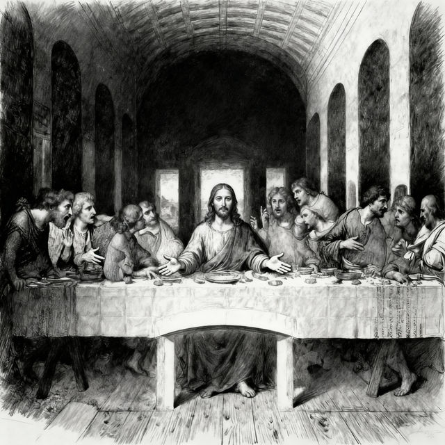 Last Supper Drawings - AI Generated gallery