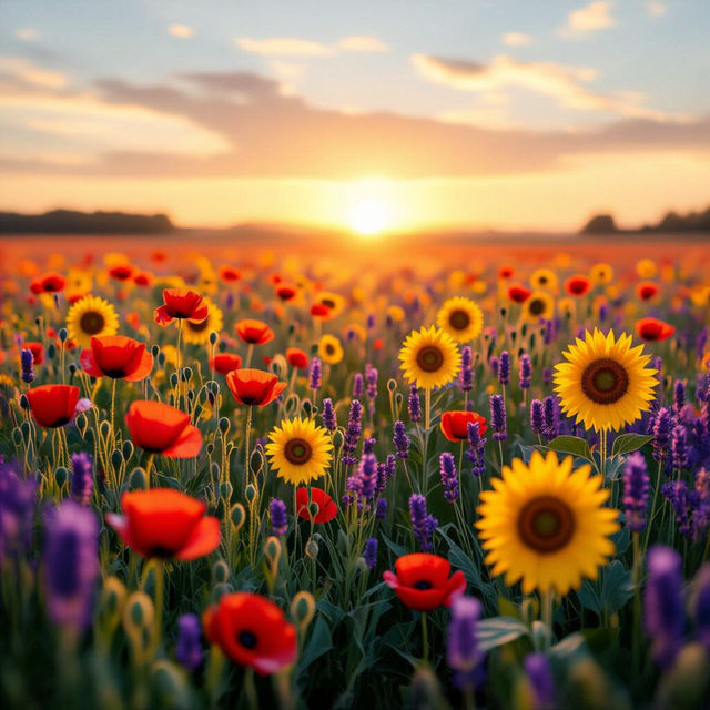 Flower Field Wallpapers - AI Generated gallery