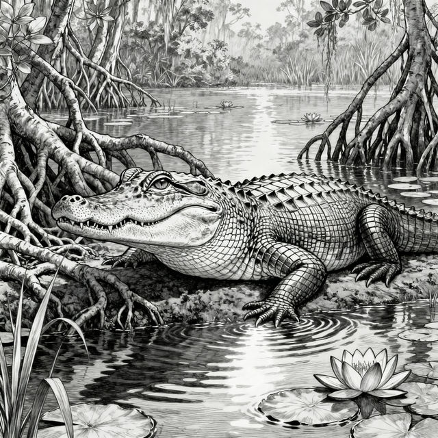 Alligator Drawings - AI Generated Art gallery