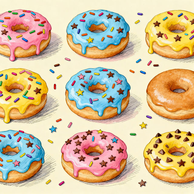 Donuts Drawing - AI Generated Art gallery