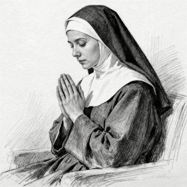 Nun Drawings - AI Generated Art gallery