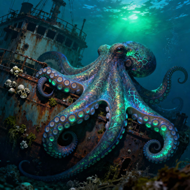 Realistic Octopus Drawings - AI Generated gallery