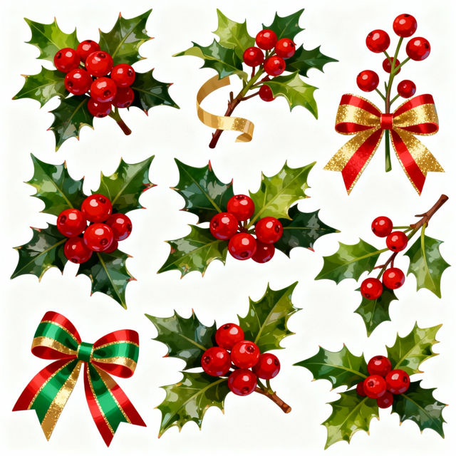 Christmas Holly Clip Art gallery