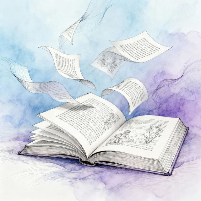 Book Open Drawing - AI Art gallery