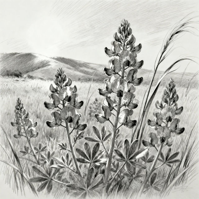 Bluebonnet Drawings - AI Generated Art gallery