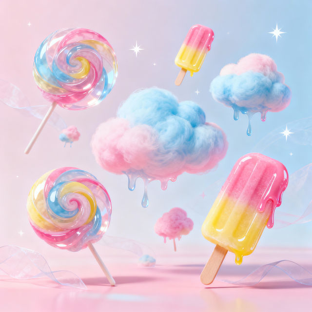 Cotton Candy Clip Art - Made With AI gallery