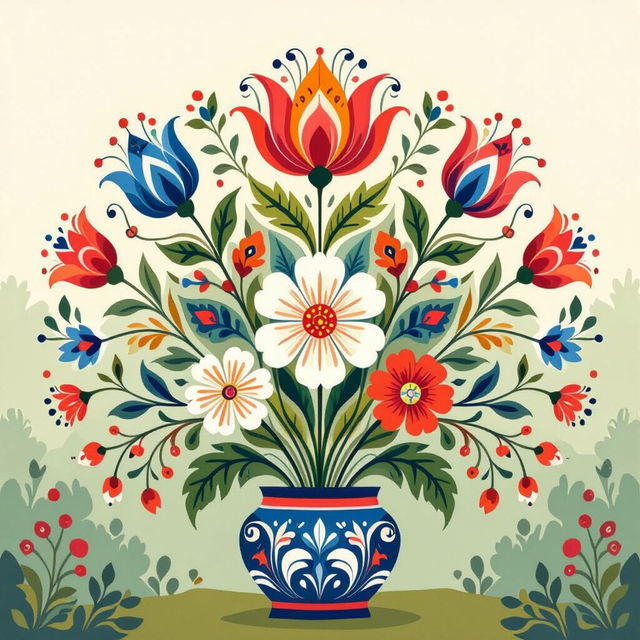 Scandinavian Folk Art Flowers gallery
