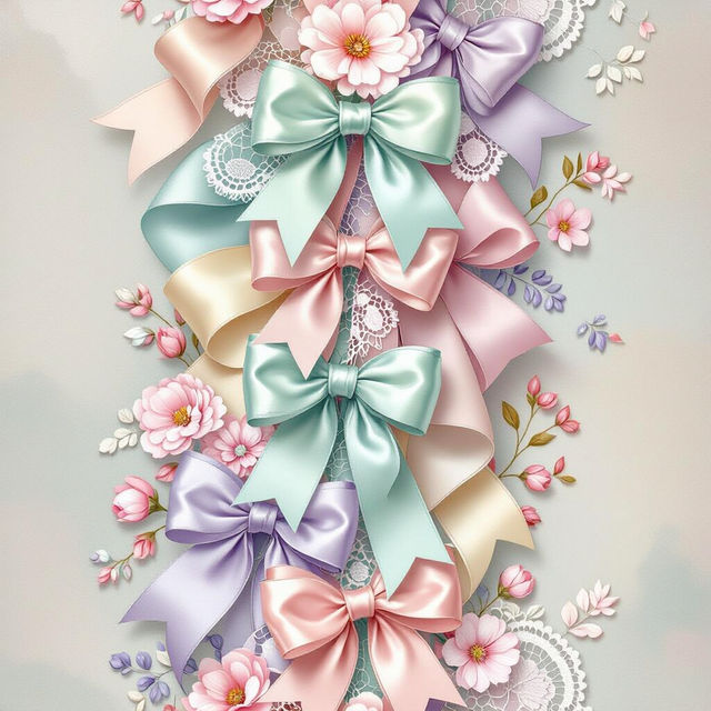 Wallpaper With Bows - AI Generated gallery