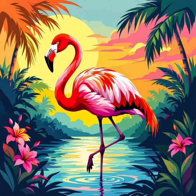 Flamingo Wall Art gallery