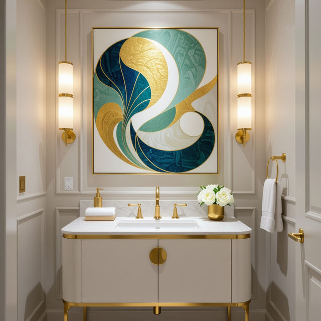 Powder Room Wall Art - AI Generated gallery