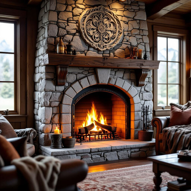 Pictures Of Stone Fireplaces gallery