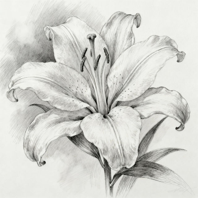 Drawings Of Lilies gallery
