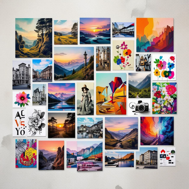 Collage Of Pictures On Wall - Made With AI gallery