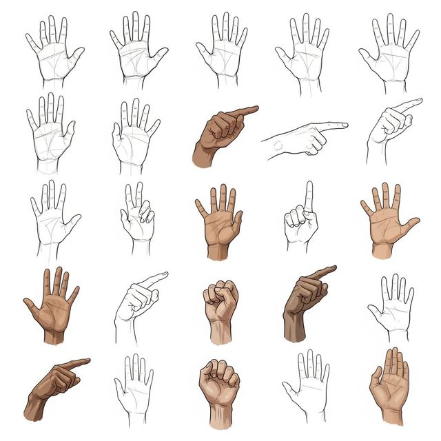 AI Hand Reference Drawings gallery