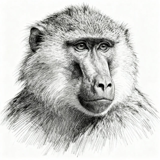 Baboon Drawings - AI Generated Art gallery