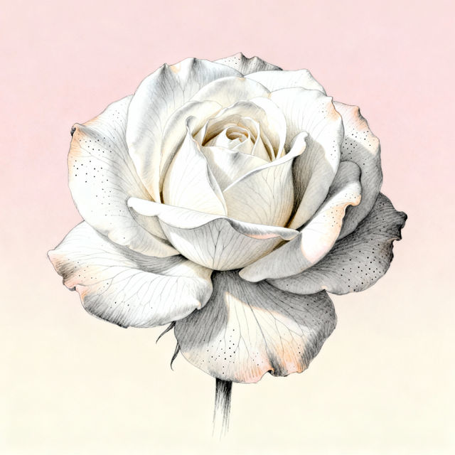 White Rose Drawings - AI Art gallery