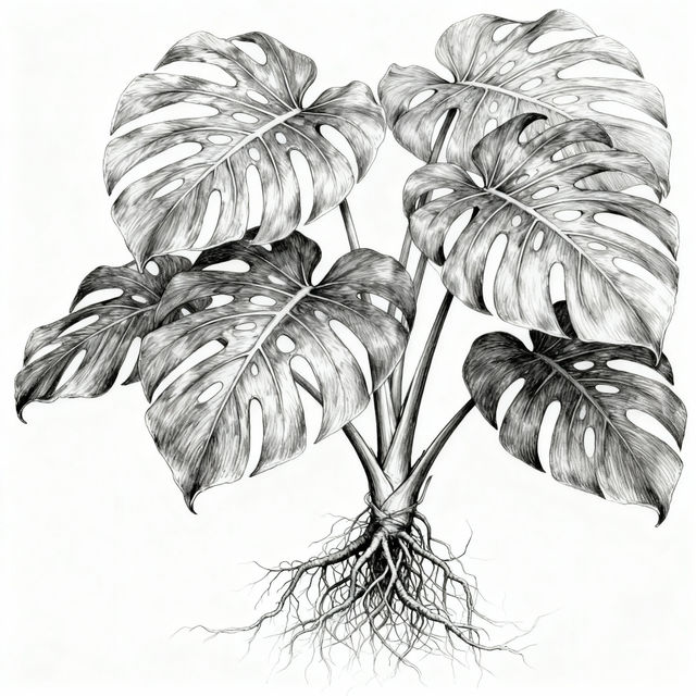 Plant Drawing Art - Created With AI gallery