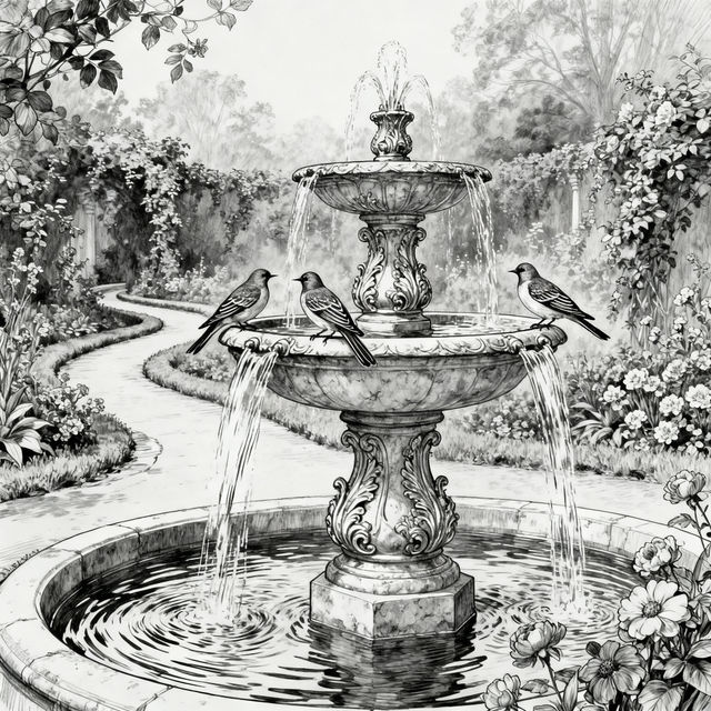 Fountain Drawings - AI Generated Art gallery