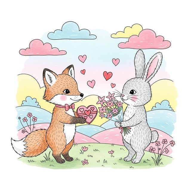 Generate Cute Valentines Drawings with AI gallery