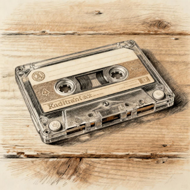 Sketch Cassette Art - Made With AI gallery