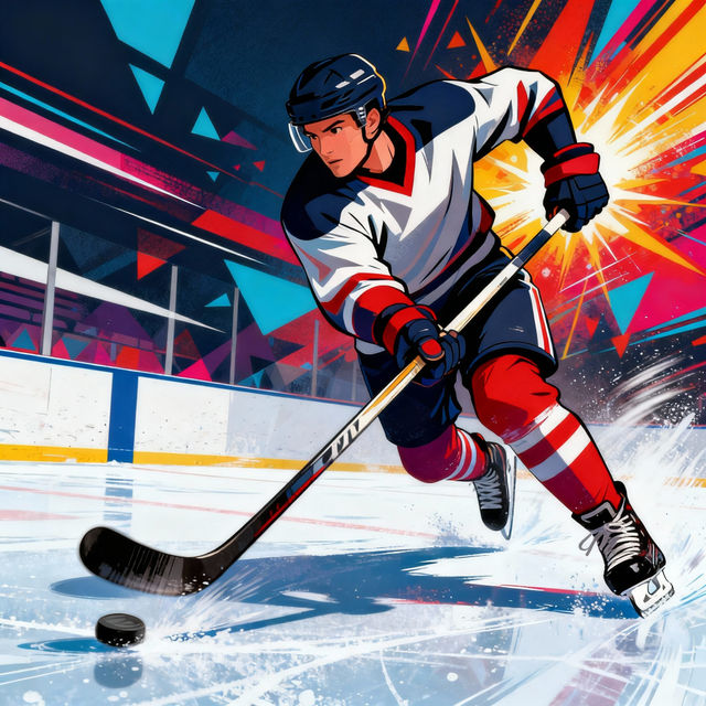 Hockey Player Drawings - AI Generated gallery