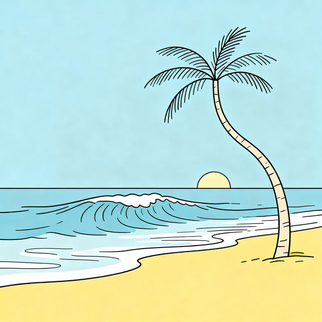 Easy Beach Drawings - Made With AI gallery