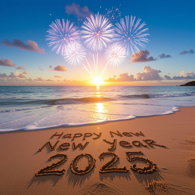 Happy New Year 2025 Beach Images gallery