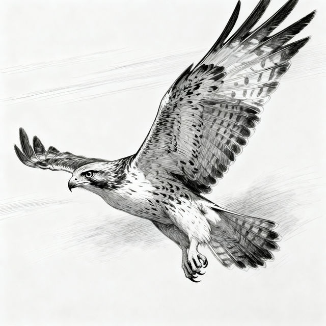 Drawing Of A Hawk gallery