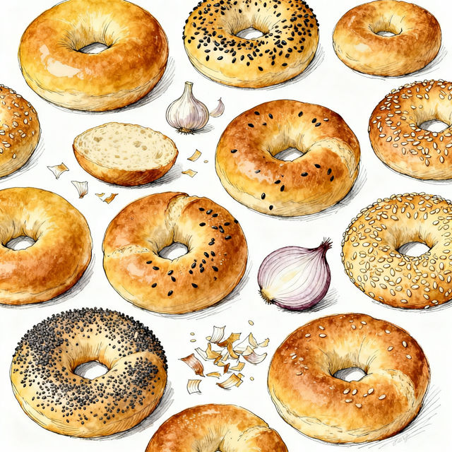 Bagel Drawings - AI Generated gallery