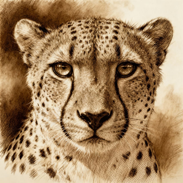 Drawing Of A Cheetah - AI Art gallery