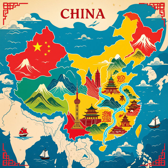 Map Of China Art - AI Generated gallery