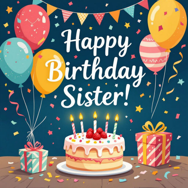 Happy Birthday Sister Images - Created with AI gallery