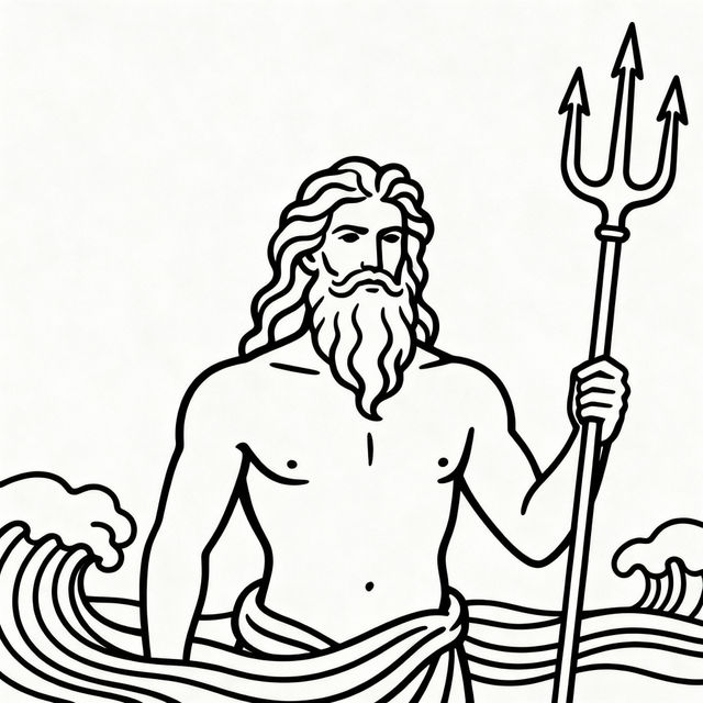 Poseidon Drawing - Easy AI Art gallery