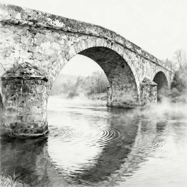 Drawing Of A Bridge - AI Generated gallery